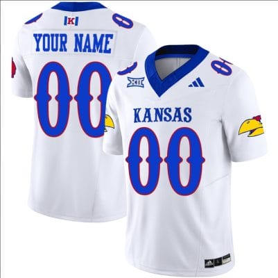 Custom Kansas Jayhawks Jersey Name and Number Vapor Limited Football Stitched White