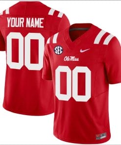 Custom Ole Miss Rebels Jersey Name and Number Football Vapor Limited All Stitched Red