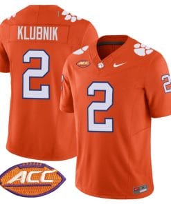 Cade Klubnik Jersey #2 Clemson Tigers Vapor Limited Acc Patch College Football Stitched Orange