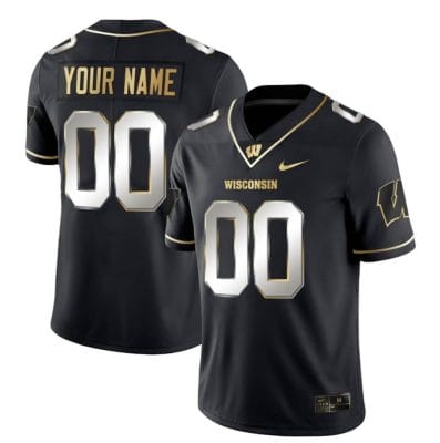 Custom Wisconsin Badgers Jersey Name and Number NCAA College Football Black Limited 8 Custom Wisconsin Badgers Jersey Name and Number NCAA College Football Black Limited