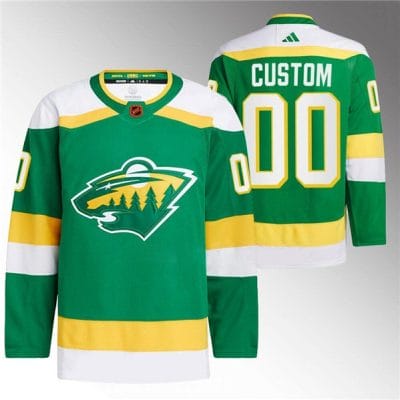 Custom Minnesota Wild Jersey Name And Number 2022-23 Green Reverse Retro