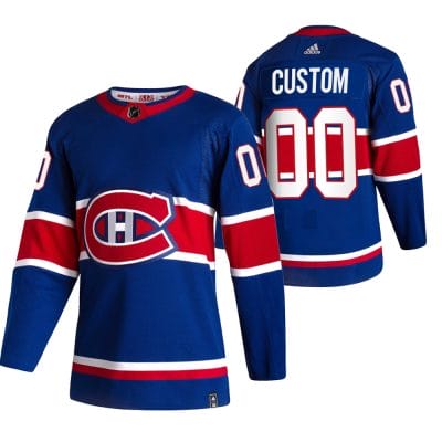 Custom Montreal Canadiens Jersey Name And Number 2020-21 Blue Reverse Retro Alternate NHL 8 Custom Montreal Canadiens Jersey Name And Number 2020-21 Blue Reverse Retro Alternate NHL