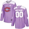 Custom Montreal Canadiens Jersey Name And Number Purple Pink Hockey Fights Cancer Practice