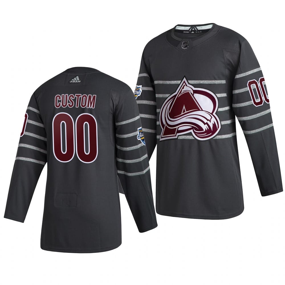 Custom NHL All-Star Jersey Name And Number 2020 Gray Game Colorado Avalanche 1 Custom NHL All-Star Jersey Name And Number 2020 Gray Game Colorado Avalanche