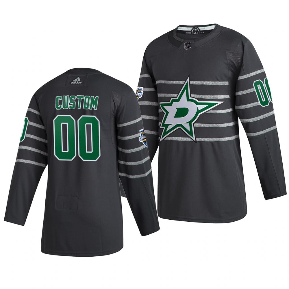 Custom NHL All-Star Jersey Name And Number 2020 Gray Game Dallas Stars 1 Custom NHL All-Star Jersey Name And Number 2020 Gray Game Dallas Stars