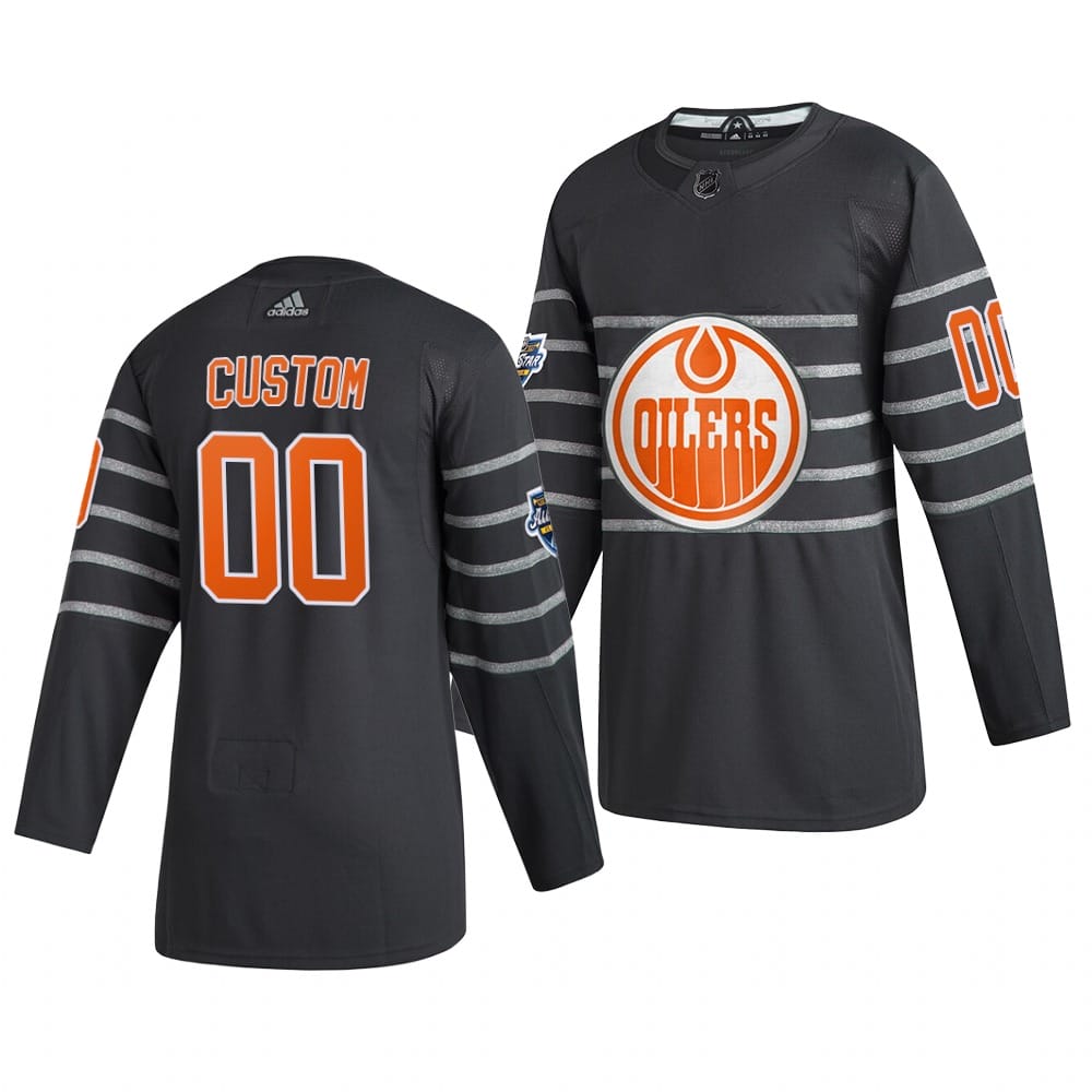 Custom NHL All-Star Jersey Name And Number 2020 Gray Game Edmonton Oilers 1 Custom NHL All-Star Jersey Name And Number 2020 Gray Game Edmonton Oilers
