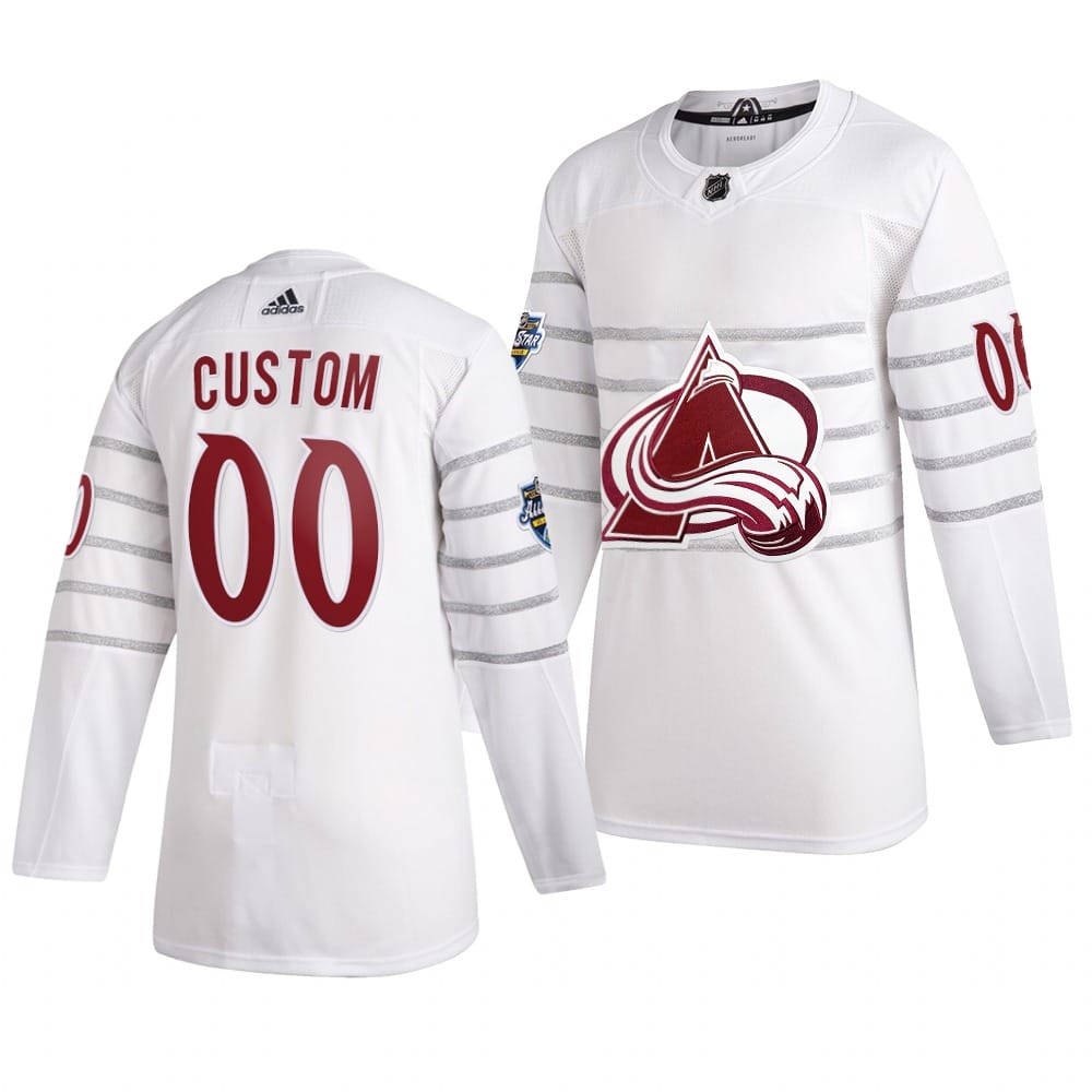 Custom NHL All-Star Jersey Name And Number 2020 White Game Colorado Avalanche 1 Custom NHL All-Star Jersey Name And Number 2020 White Game Colorado Avalanche