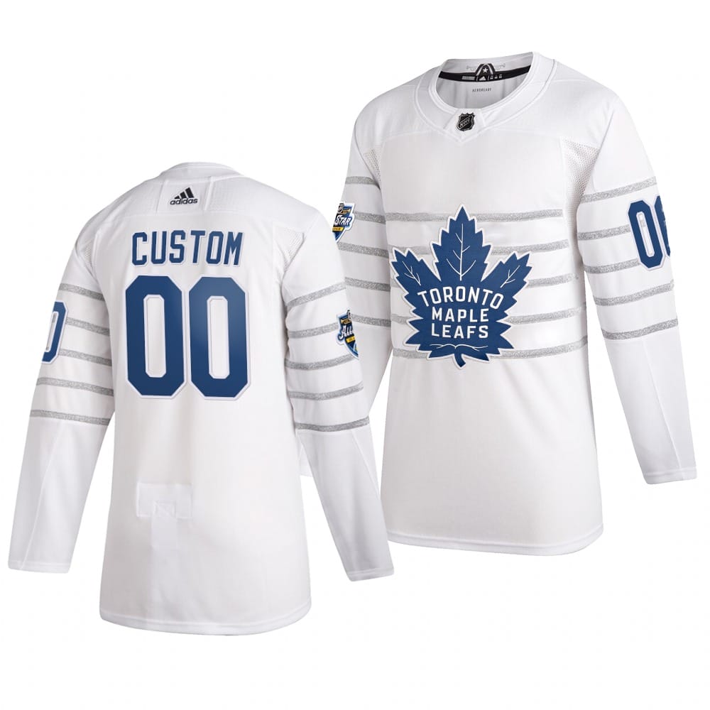 Custom NHL All-Star Jersey Name And Number 2020 White Game Toronto Maple Leafs 1 Custom NHL All-Star Jersey Name And Number 2020 White Game Toronto Maple Leafs
