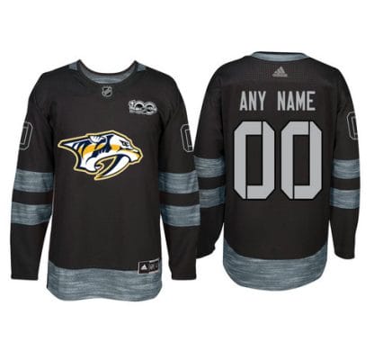 Custom Nashville Predators Jersey Name And Number 1917-2017 Black 100th Anniversary NHL
