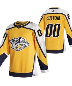 Custom Nashville Predators Jersey Name And Number 2020-21 Yellow Reverse Retro Alternate NHL