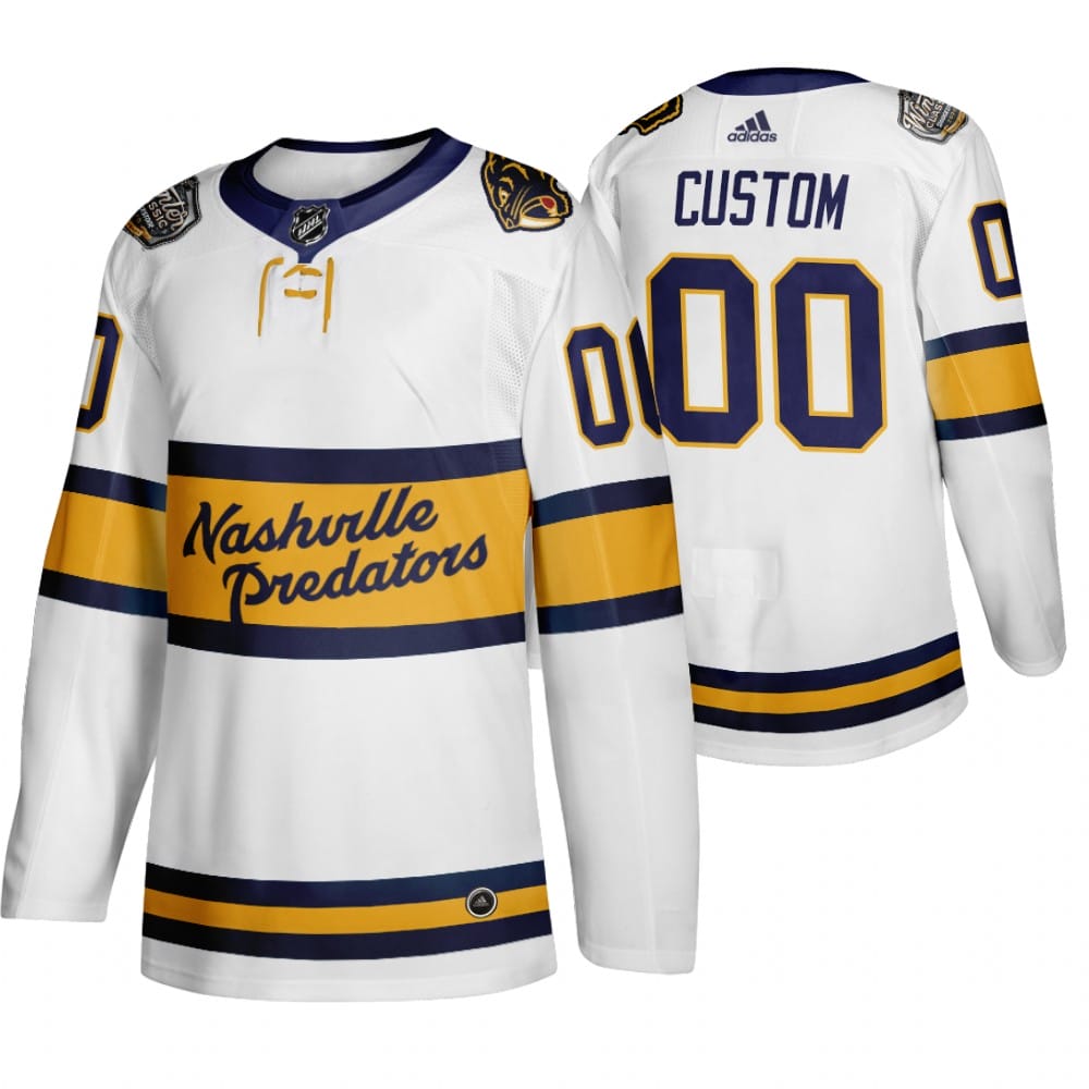 Custom Nashville Predators Jersey Name And Number 2020 Winter White Classic Retro NHL 1 Custom Nashville Predators Jersey Name And Number 2020 Winter White Classic Retro NHL
