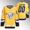 Custom Nashville Predators Jersey Name And Number 2022-23 Gold Reverse Retro