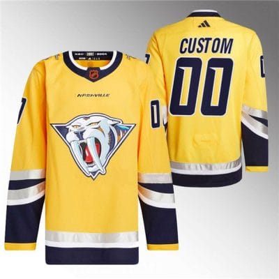 Custom Nashville Predators Jersey Name And Number 2022-23 Gold Reverse Retro