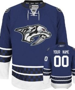Custom Nashville Predators Jersey Name And Number Blue Third
