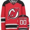 Custom New Jersey Devils Jersey Name And Number Red With Black