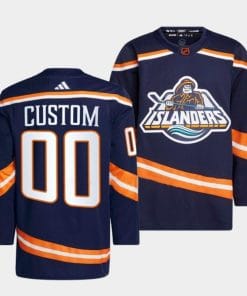 Custom New York Islanders Jersey Name And Number 2022 Navy Reverse Retro 2.0