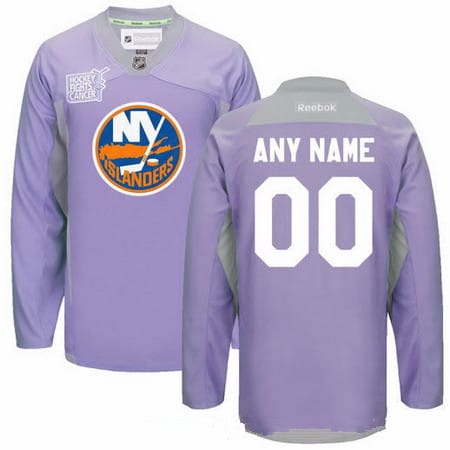 Custom New York Islanders Jersey Name And Number Purple Pink Reebok Hockey Fights Cancer Practice 1 Custom New York Islanders Jersey Name And Number Purple Pink Reebok Hockey Fights Cancer Practice
