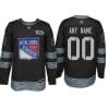 Custom New York Rangers Jersey Name And Number 1917-2017 Black 100th Anniversary NHL