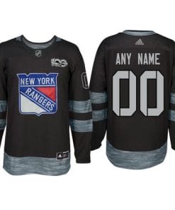 Custom New York Rangers Jersey Name And Number 1917-2017 Black 100th Anniversary NHL