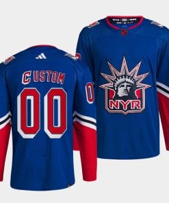 Custom New York Rangers Jersey Name And Number 2022 Blue Reverse Retro