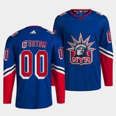 Custom New York Rangers Jersey Name And Number 2022 Blue Reverse Retro