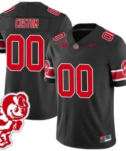 Custom Ohio State Buckeyes Jersey Name and Number Football Stitched Brutus Buckeye Patch Style 1 Black