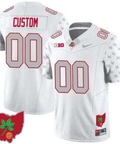 Custom Ohio State Buckeyes Jersey Name and Number Football Stitched Ohio Map Style 1 White Special