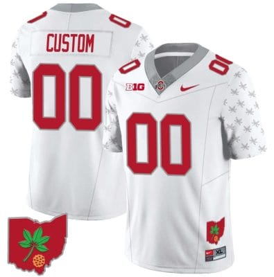 Custom Ohio State Jersey Name and Number Football Stitched Ohio Map Style 2 White Special 8 Custom Ohio State Buckeyes Jersey Name and Number Football Stitched Ohio Map Style 2 White Special
