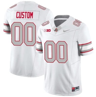 Custom Ohio State Buckeyes Jersey Name and Number Football Stitched Style 1 White