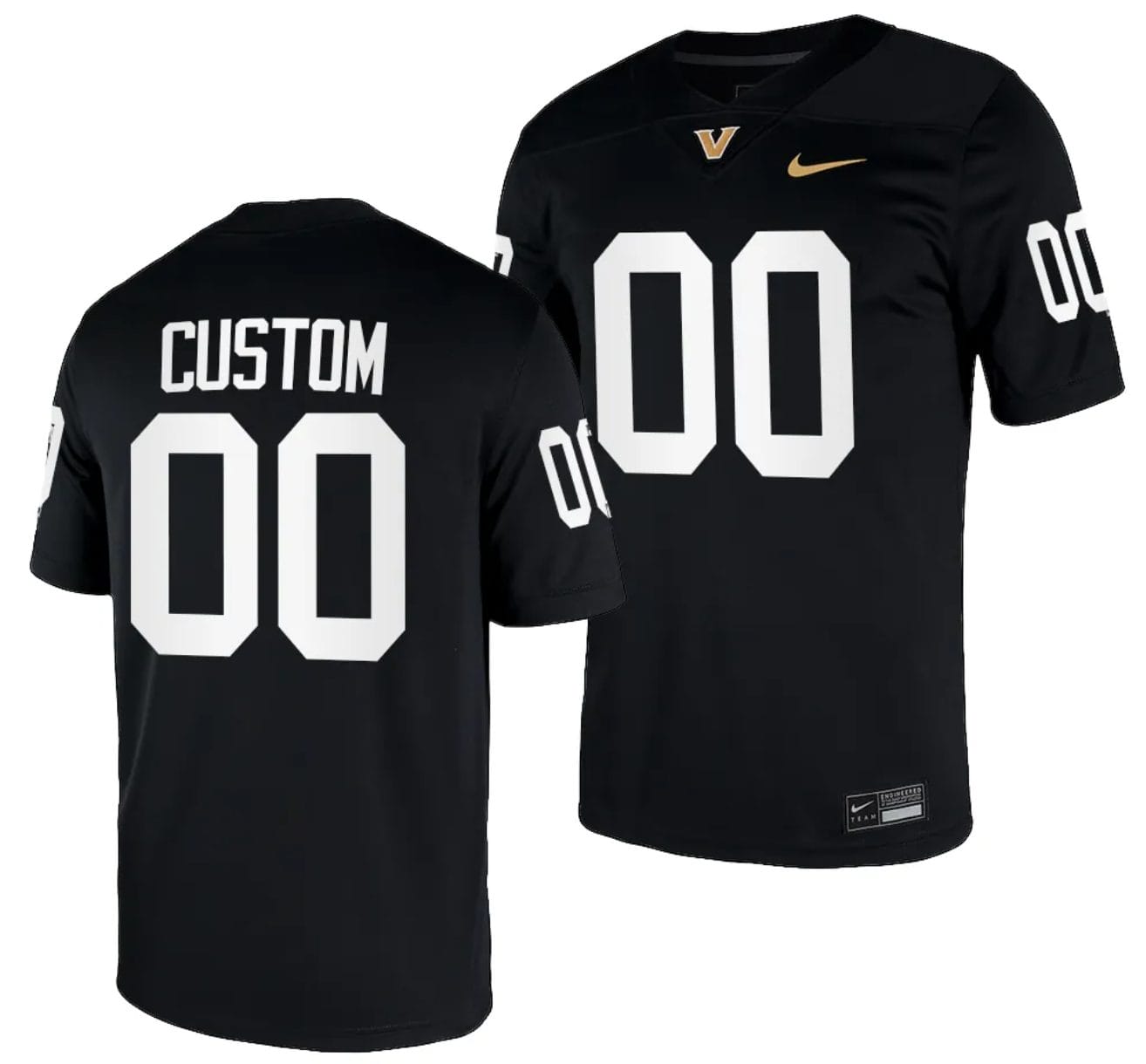 Custom Vanderbilt Commodores Jersey Name and Number College Football Black 1 Custom Vanderbilt Commodores Jersey Name and Number College Football Black