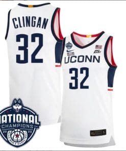 Donovan Clingan Jersey #31 UConn Huskies 2023 National Champions College Basketball White Home