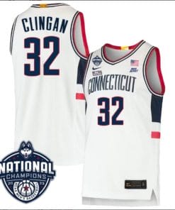 Donovan Clingan Jersey #31 UConn Huskies 2023 National Champions College Basketball White