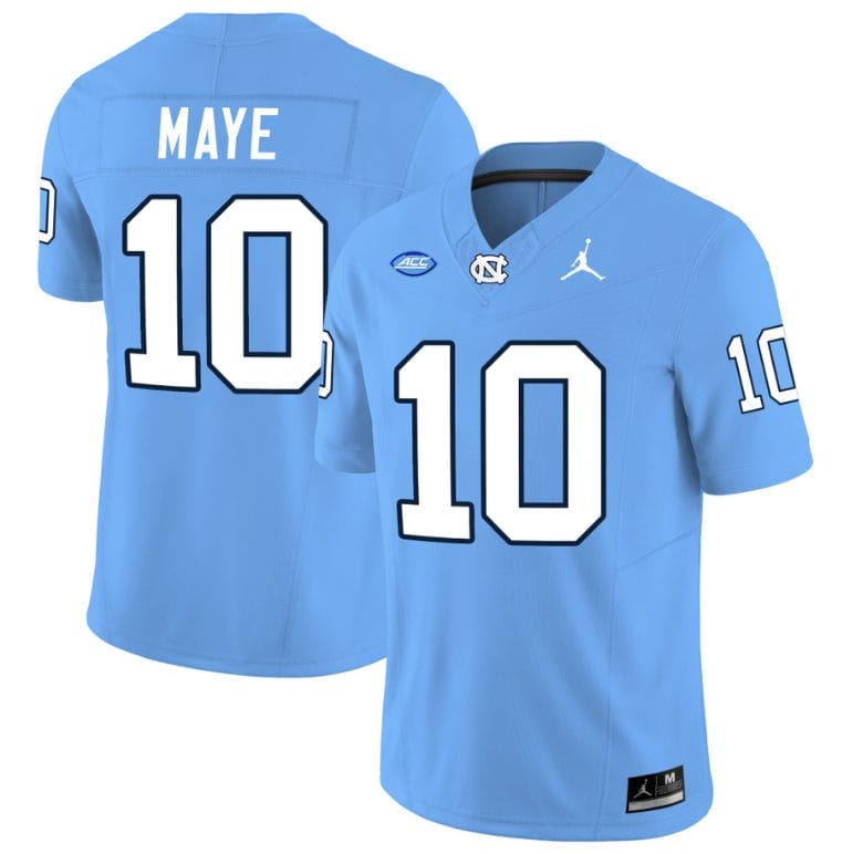 Drake Maye Jersey #10 North Carolina Tar Heels Vapor Limited College Football Blue 1 Drake Maye Jersey #10 North Carolina Tar Heels Vapor Limited College Football Blue