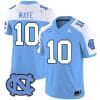 Drake Maye Jersey #10 North Carolina Tar Heels Vapor Limited College Football Blue Alternate