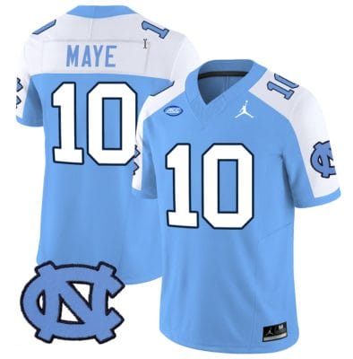 Drake Maye Jersey #10 North Carolina Tar Heels Vapor Limited College Football Blue Alternate
