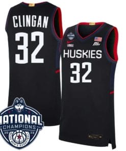 Donovan Clingan Jersey #31 UConn Huskies 2023 National Champions College Basketball Black