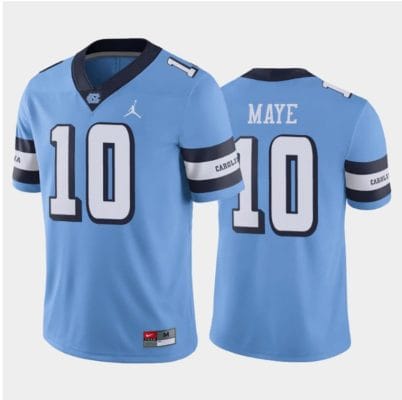 Drake Maye Jersey #10 North Carolina Tar Heels College Football All Stitched Blue