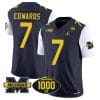 Donovan Edwards Jersey #7 Michigan Wolverines 1000 Wins Patch Vapor College Football White Sleeves