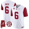 DeVonta Smith Jersey #6 Alabama Crimson Tide Vapor Stitched Football Alabama Map Crimson Sleeves 5 DeVonta Smith Jersey #6 Alabama Crimson Tide Vapor Stitched Football Alabama Map Crimson Sleeves