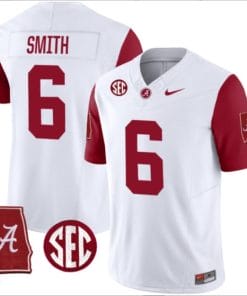DeVonta Smith Jersey #6 Alabama Crimson Tide Vapor Stitched Football Alabama Map Crimson Sleeves