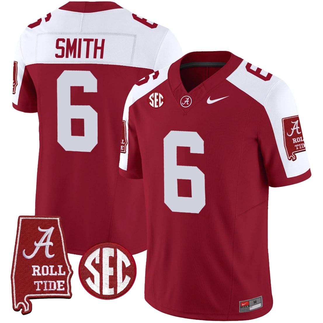DeVonta Smith Jersey #6 Alabama Crimson Tide Vapor Limited Football Alabama Map Crimson Alternate 1 DeVonta Smith Jersey #6 Alabama Crimson Tide Vapor Limited Football Alabama Map Crimson Alternate
