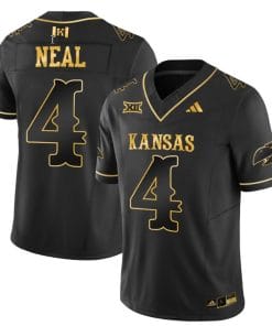 Devin Neal Jersey #4 Kansas Jayhawks Blackhawk Gold Vapor Football Black Gold
