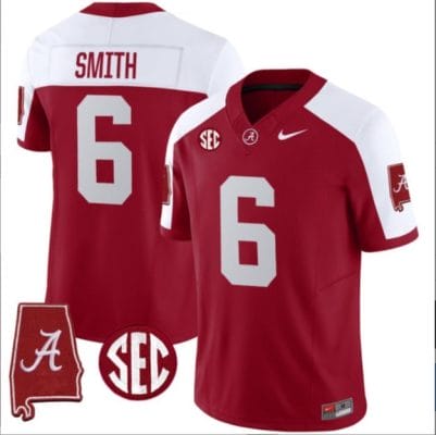 DeVonta Smith Jersey #6 Alabama Crimson Tide Vapor Stitched Football Alabama Map Alternate