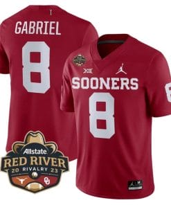 Dillon Gabriel Jersey #8 Oklahoma Sooners Allstate Red River Rivalry College Football Stitched Red