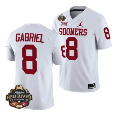 Dillon Gabriel Jersey #8 Oklahoma Sooners Allstate Red River Rivalry College Football Stitched White