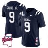 DeShawn Gaddie Jr Jersey #9 Ole Miss Rebels Football Ole Map All Stitched Navy
