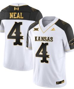 Devin Neal Jersey #4 Kansas Jayhawks Blackhawk Gold Vapor Football Inverted