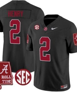 Derrick Henry Jersey #2 Alabama Crimson Tide Vapor Limited Football Alabama Map Black