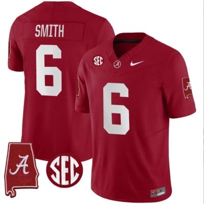 DeVonta Smith Jersey #6 Alabama Crimson Tide Vapor Stitched Football Alabama Map Crimson 8 DeVonta Smith Jersey #6 Alabama Crimson Tide Vapor Stitched Football Alabama Map Crimson