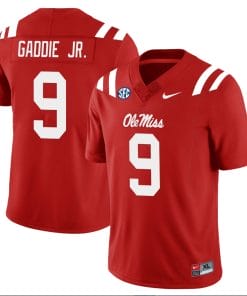 DeShawn Gaddie Jr Jersey #9 Ole Miss Rebels Football All Stitched Red